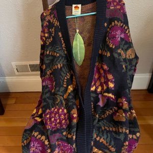 FARM Rio | Sweaters | Farm Rio Floral Flowerdoscopic Cardigan Sweater Black  | Poshmark